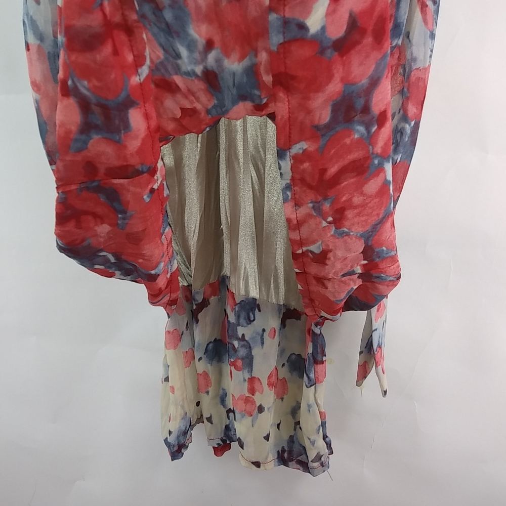 Mina UK M L Coral Poppy Flowy Dress - Picture 6 of 9